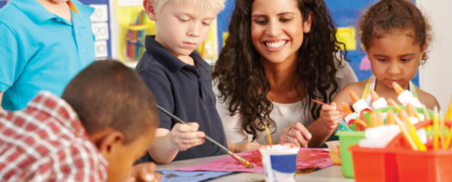 image of teacher and students